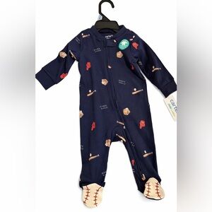 Carter's Dark Blue Baseball Print Footie